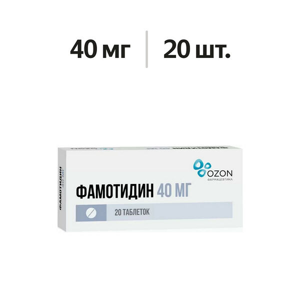 Фамотидин таблетки 40 мг 20 шт 