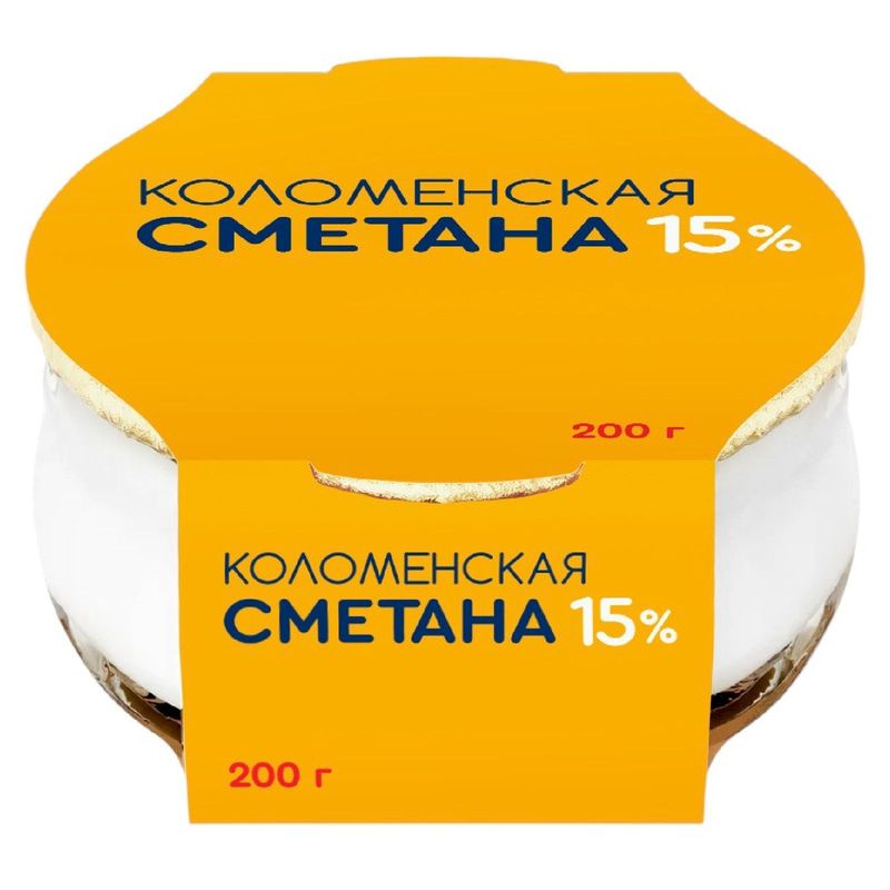 

Сметана Коломенская 15% стекло 200 г