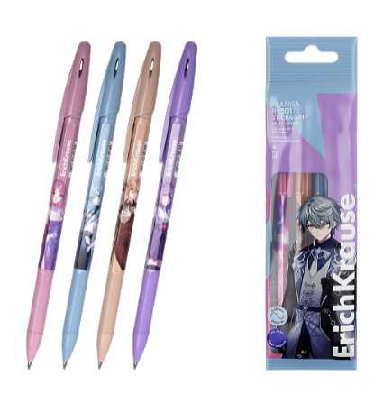 

Ручка шариковая ErichKrause R-301 Stick&Grip Manga 0.7 цвет чернил синий дизайн в ассортименте 1 шт