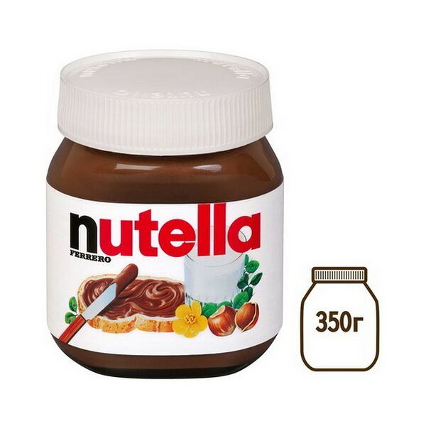 Ореховая паста Nutella  стекло вес 350г. Импортер в РБ ООО «Альфа-Дистрибьюция»