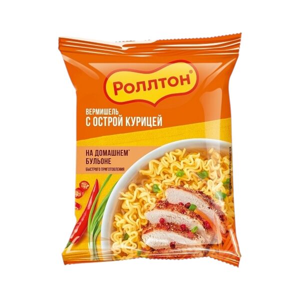 Роллтон Вермишель  60г с острой курицей на дом.бульоне х42