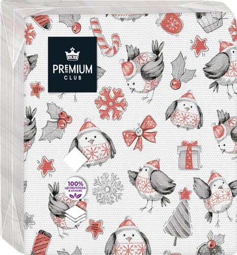 

Салфетки бумажные Premium Club PuchSoft Зима пришла 2-слоя 33 х 33 см 25 шт., дизайн в ассортименте