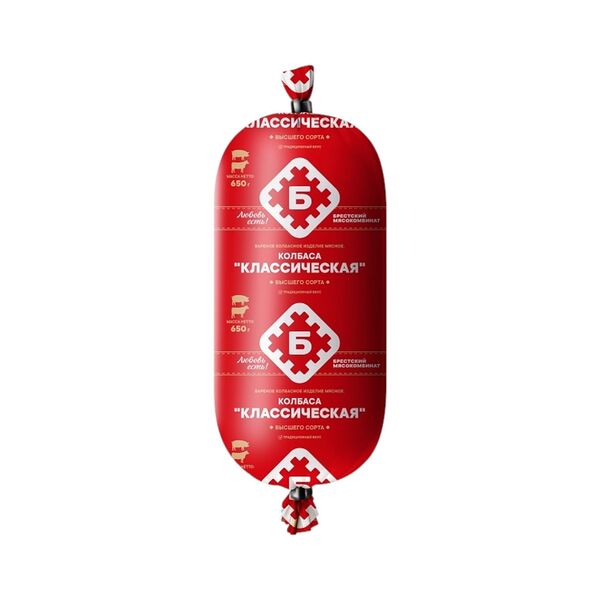Колбаса Классическая в/с вар колб изд мясн 650г Брестский МК