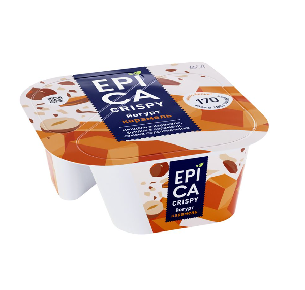 Йогурт Epica Crispy Карамель 4.8%, 140 г