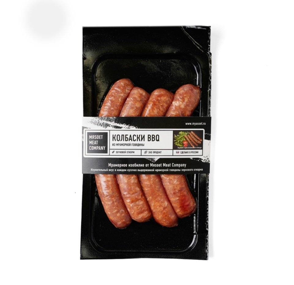 

Колбаски Мяsoet Meat Company bbq из мраморной говядины категории Б охлаждённые 220 г