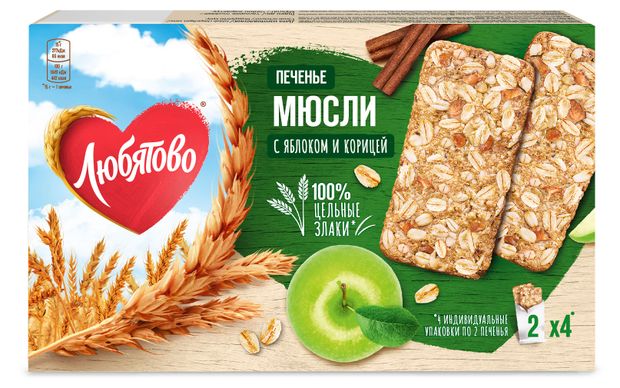 

Печенье-мюсли злаковое Любятово Яблоко и корица 120 г