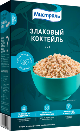 

Хлопья мультизлаковые Мистраль Злаковый коктейль 400 г