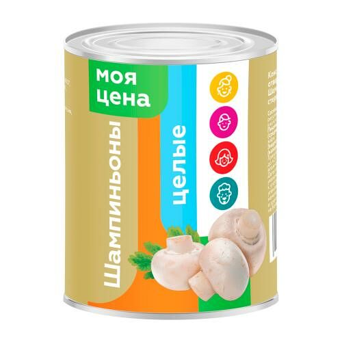 Шампиньоны Моя цена консервированные целые 400 г
