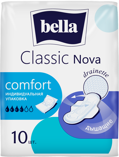 Прокладки Bella Classic Nova Comfort дышащие 10шт