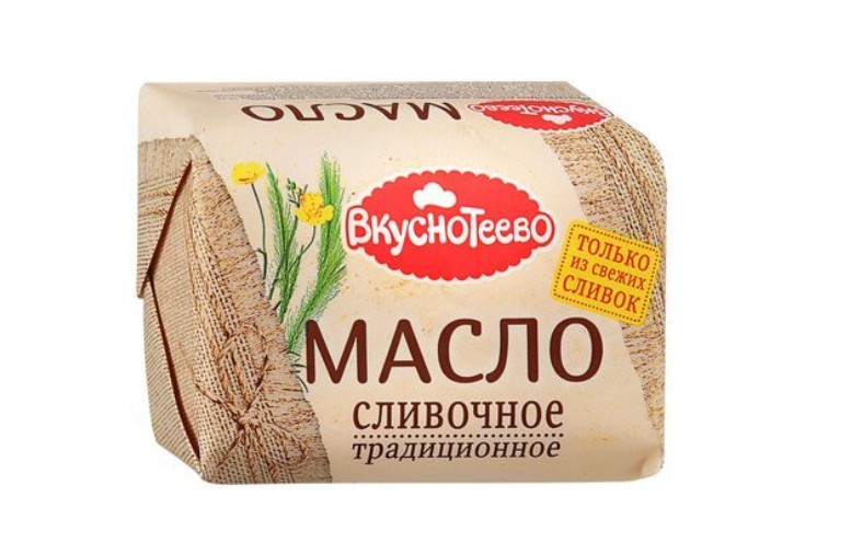 

Масло сливочное Вкуснотеево традиционное 82.5%, 200 г