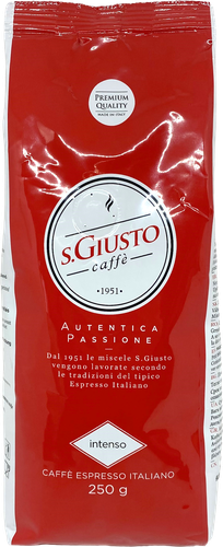 

Кофе зерновой S.Giusto Intenso натуральный жареный с кофеином 250 г