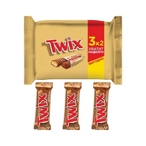 Печенье TWIX мультиупаковка вес 165 г Марс РОССИЯ