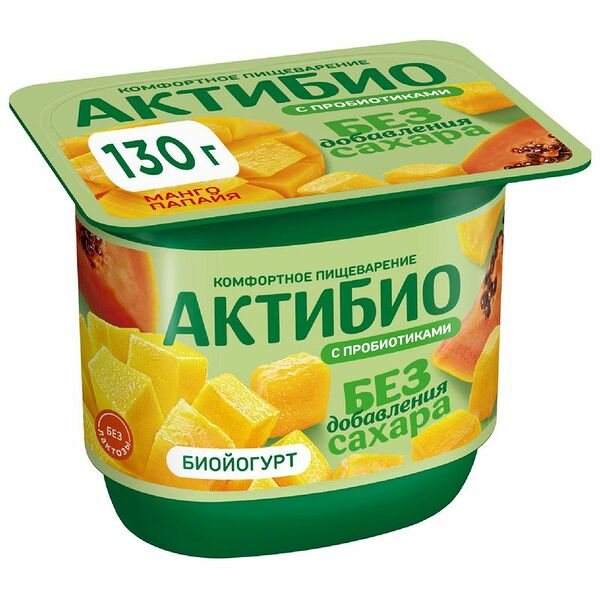 Биойогурт АктиБио манго-папайя 3% 130 г