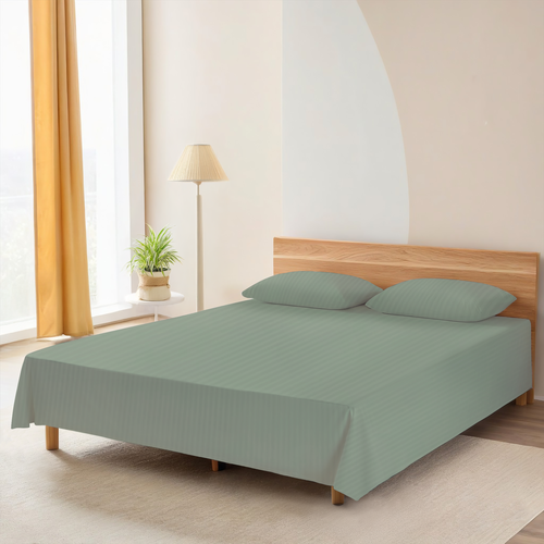 

Простыня HOMECLUB 220x240см, оливковая, страйп-сатин