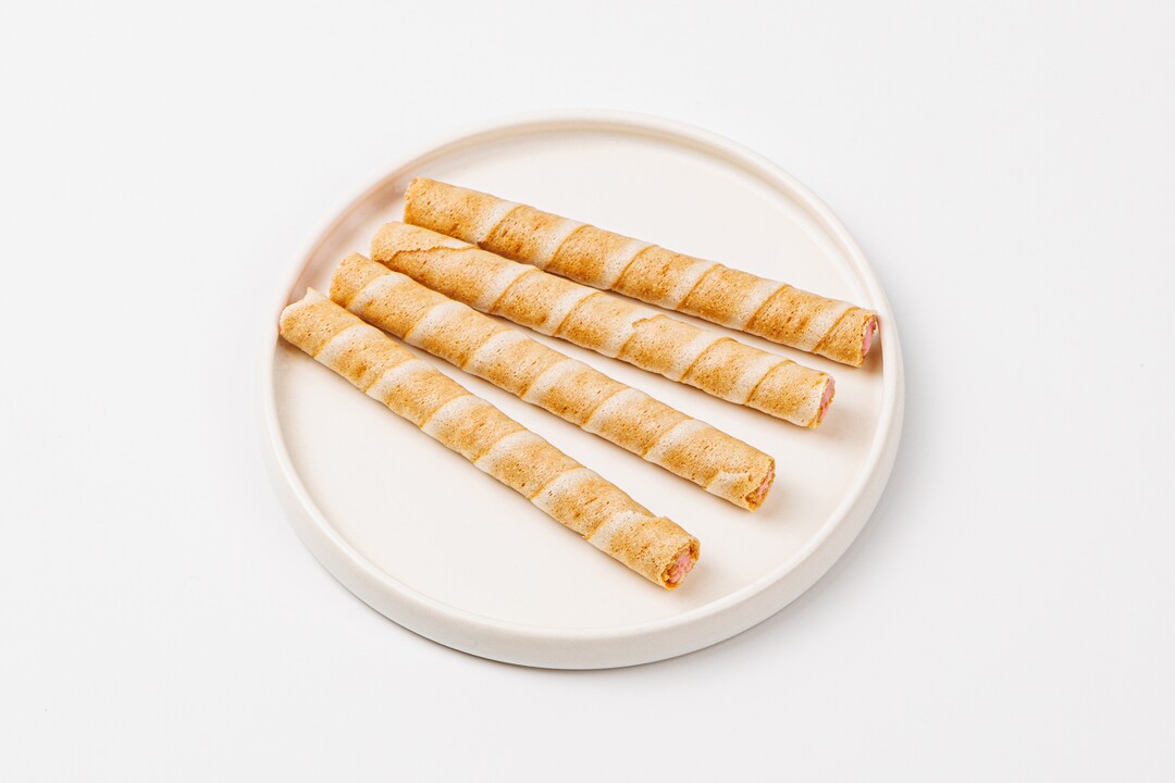 

Вафельные трубочки ВкусВилл с клубничной начинкой 32 г