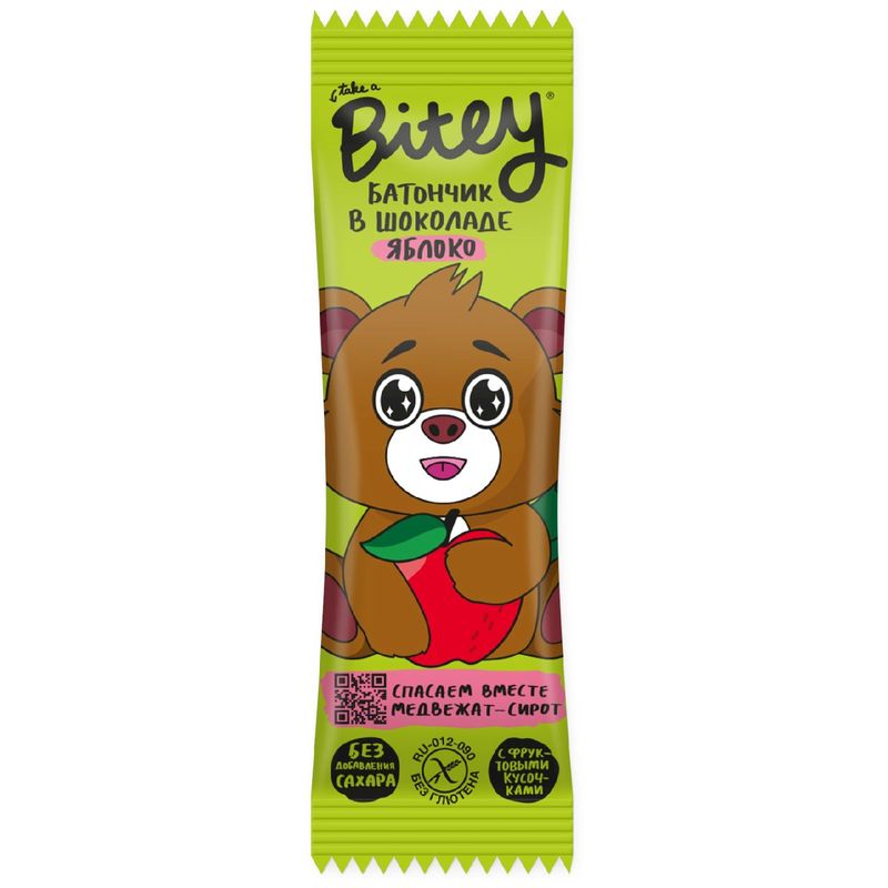 

Батончик глазированный Take a Bitey Miraculous злаково-фруктовый с кусочками фруктов яблоко 35 г