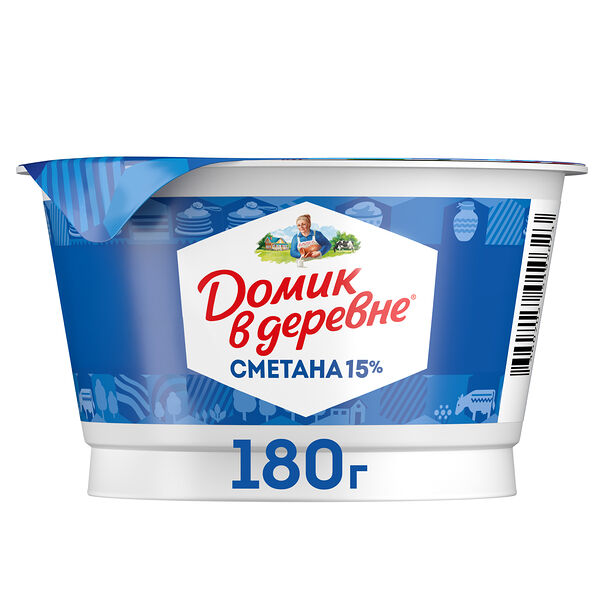 Сметана Домик в деревне 15% 180 г