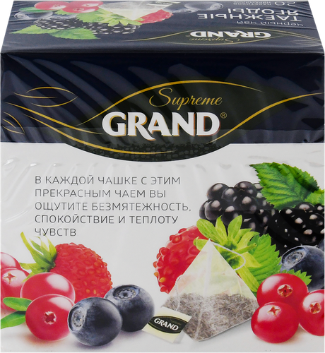 

Чай чёрный Grand Supreme Таёжные ягоды в пирамидках, 20 шт. 36 г