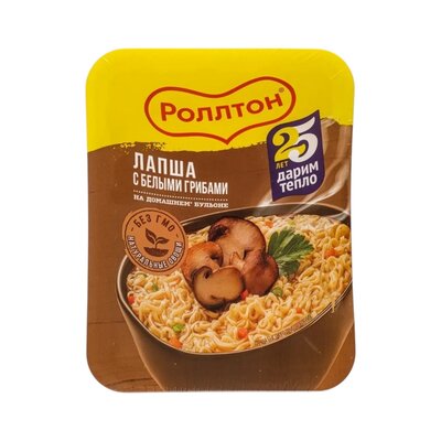 Лапша Роллтон б/п с белыми грибами по-домашнему 90г