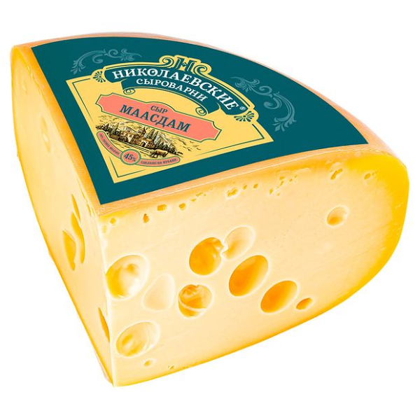 Сыр полутвердый Николаевские сыроварни Маасдам 45% вес