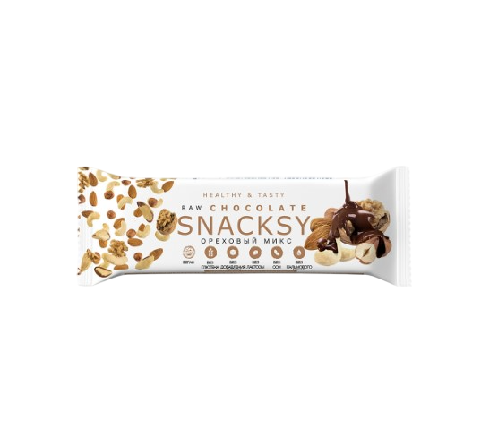 

Батончик Snacksy Raw Chocolate ореховый микс 55 г