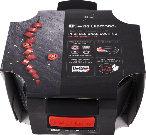 

Кастрюля Swiss Diamond Перец с крышкой 20 х 10 см 2.5 л