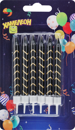 

Свеча Хамелеон для торта с подставками в ассортименте