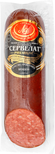 

Колбаса Луганские деликатесы Сервелат Premium варено-копченая, весовая