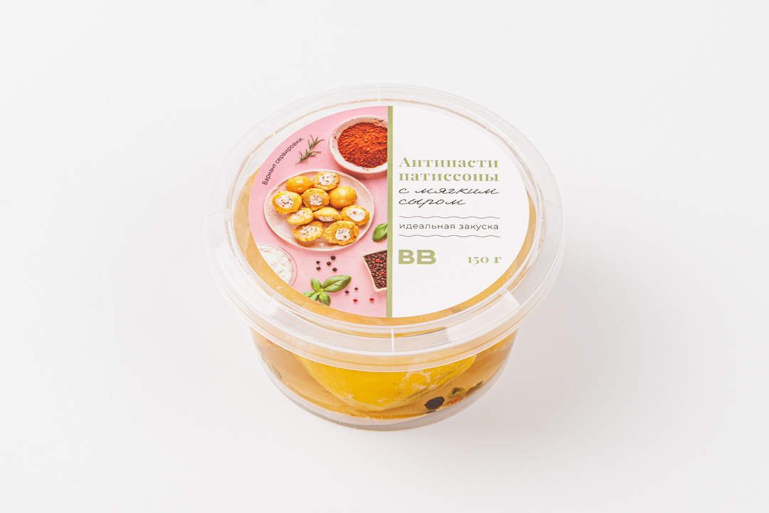 

Антипасти ВкусВилл патиссоны с мягким сыром 150 г