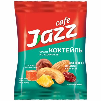 Смесь Джаз Коктйель ядер орехов и сухофруктов 60 г 