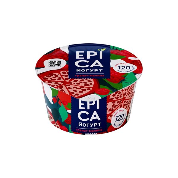 Йогурт Epica 4,8% с гранатом и малиной 130г Эрманн