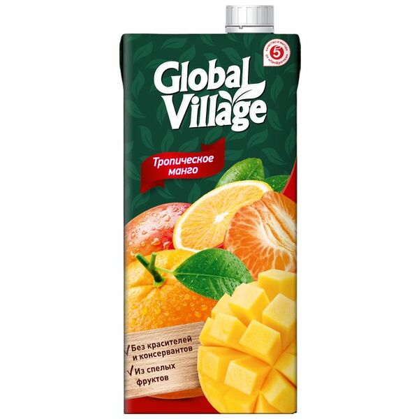 Напиток Global Village Тропическое манго из апельсинов, манго и мандаринов сокосодержащий 1,93 л
