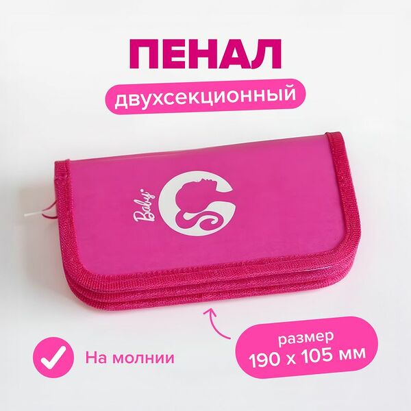 Пенал двухсекционный, в ассортименте