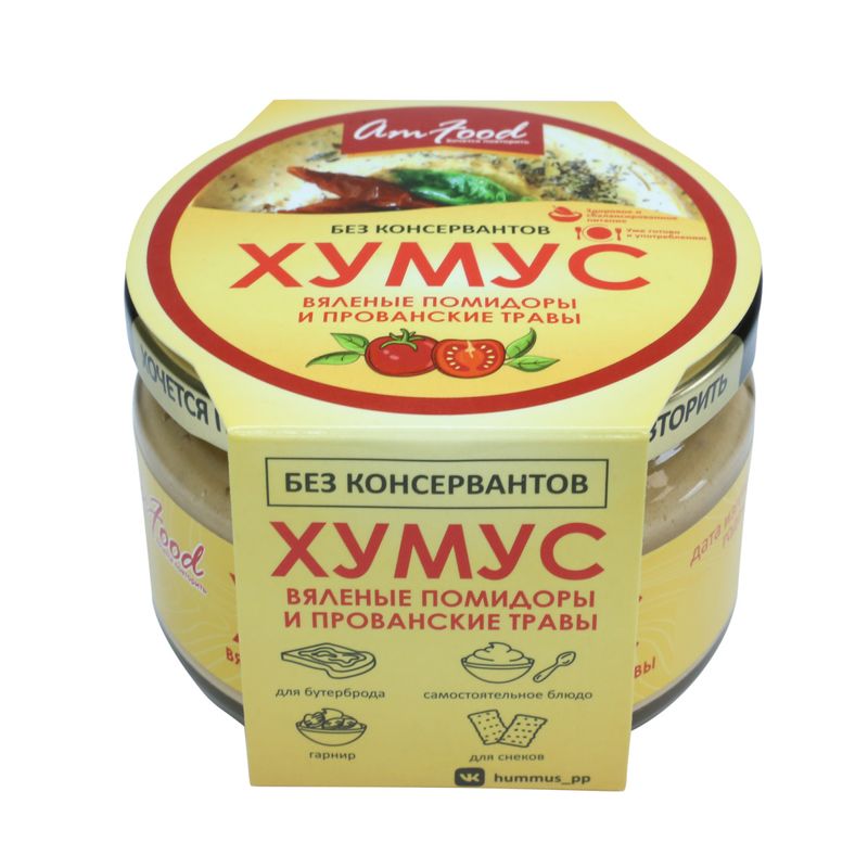 

Хумус Amfood вяленые помидоры и прованские травы 200 г