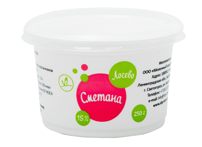 

Сметана Лосево 15% 250г