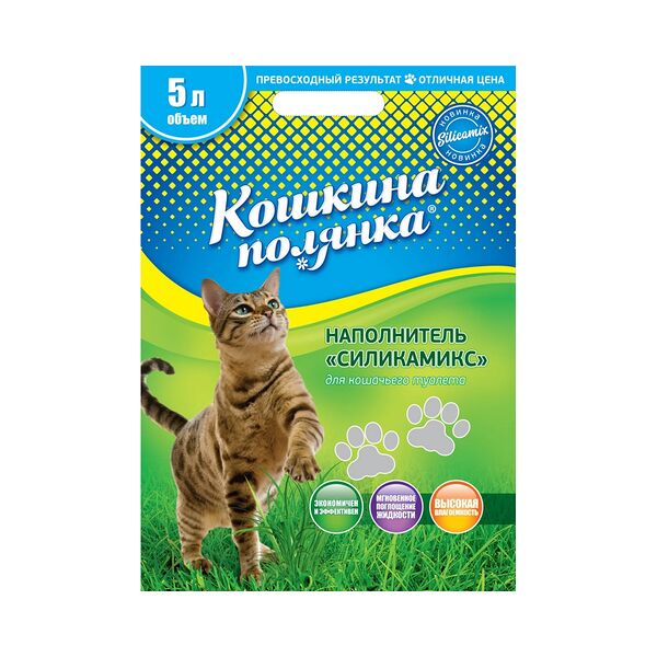 Наполнитель Кошкина Полянка Силикамикс впитывающий 5л