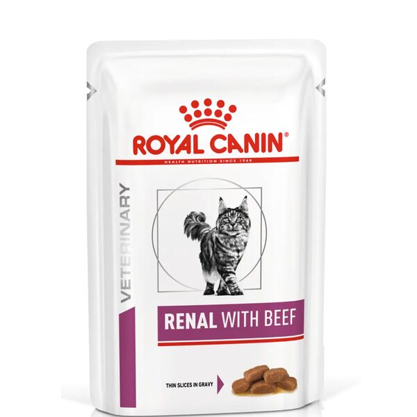 Влажный корм Royal Canin Veterinary Renal для взрослых кошек для поддержания функции почек с говядиной 85 г