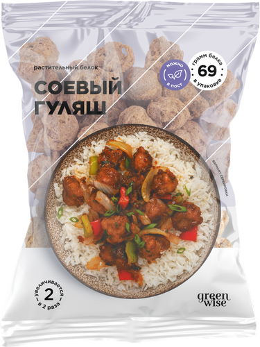 

Гуляш соевый Greenwise Протекс-М, из текстурированной соевой муки 150 г