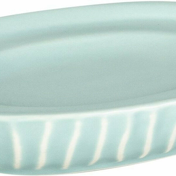 Мыльница Fora TIFFANY, керамика, голубая, овальная, настольная