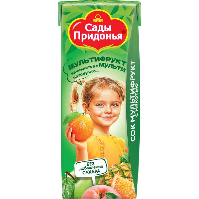 

Сок Сады Придонья Мультифрукт с мякотью без сахара 200 мл