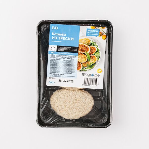 Котлеты Вкусвилл из трески охлажденные 300 г