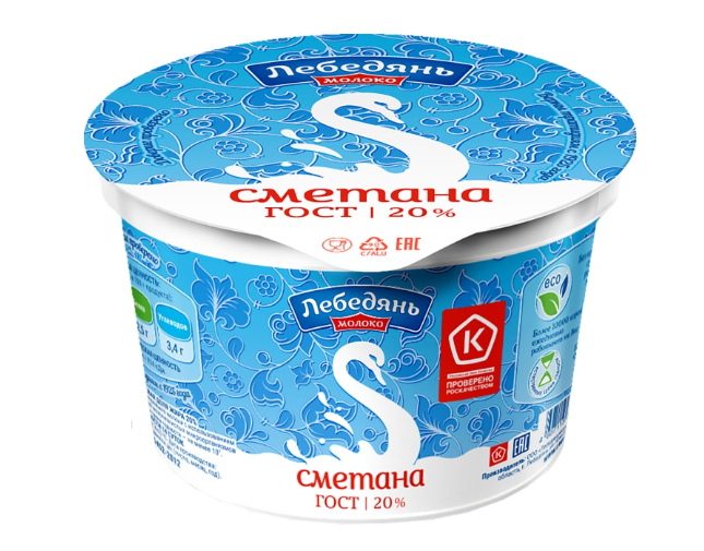 

Сметана ЛебедяньМолоко 20% 180 г