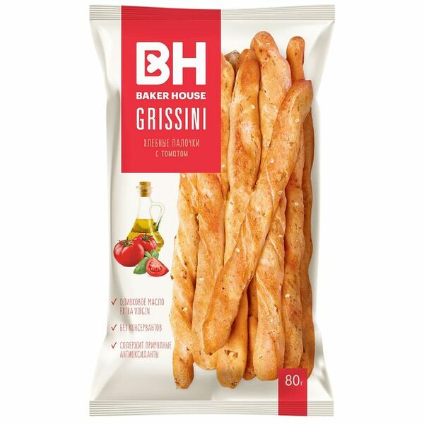Хлебные палочки Baker House с томатом 80 г