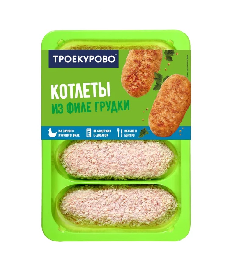 

Котлеты Троекурово из филе грудки цыпленка-бройлера 450 г
