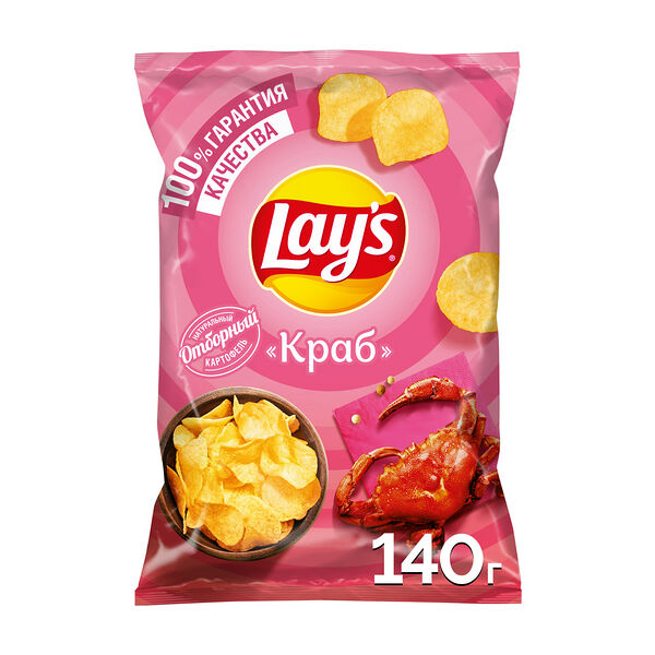 Картофельные чипсы Lay's Краб 140 г