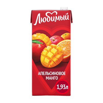 Напиток сокосодержащий Любимый Апельсиновое Манго с мякотью 1.93 л
