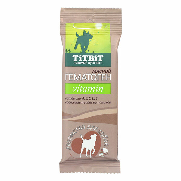 Лакомство для собак Titbit Vitamin Гематоген мясной 35 г