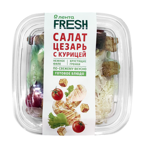 

Салат Лента Fresh Цезарь с курицей 250 г
