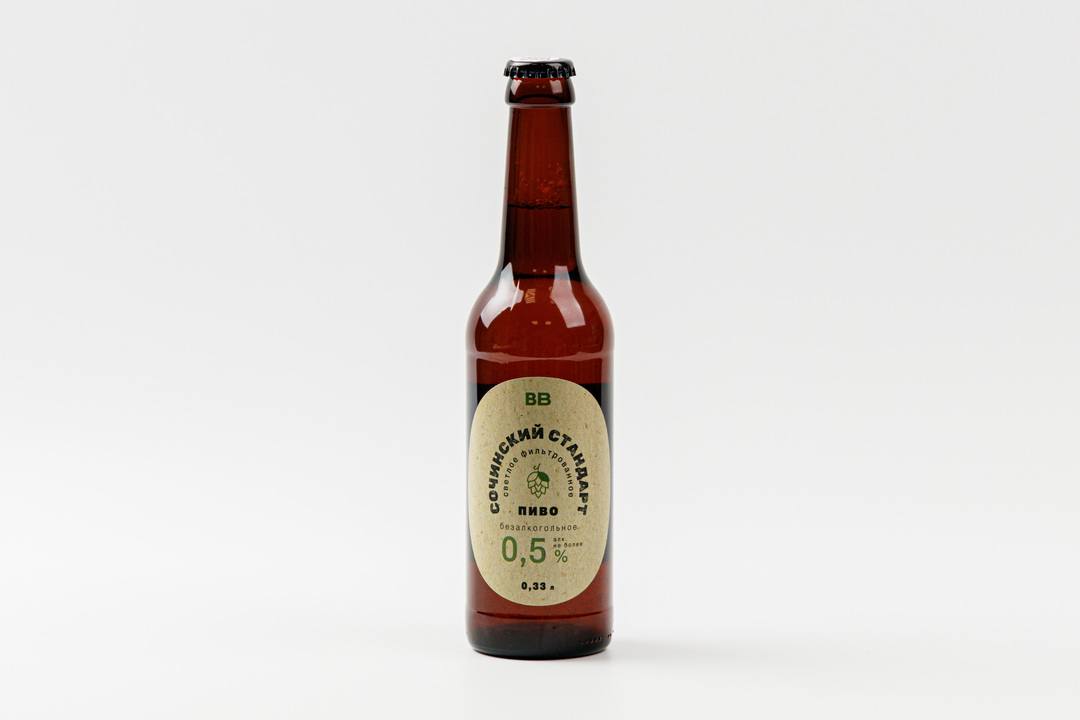 

Пиво светлое ВкусВилл сочинский стандарт фильтрованое безалкогольное 0.33 л