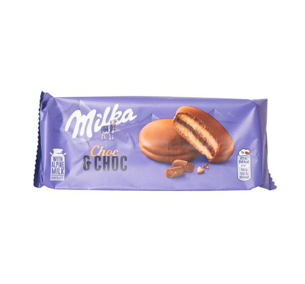 Печенье бисквитное Milka Choc Choc с какао-начинкой и кусочками молочного шоколада 150 г